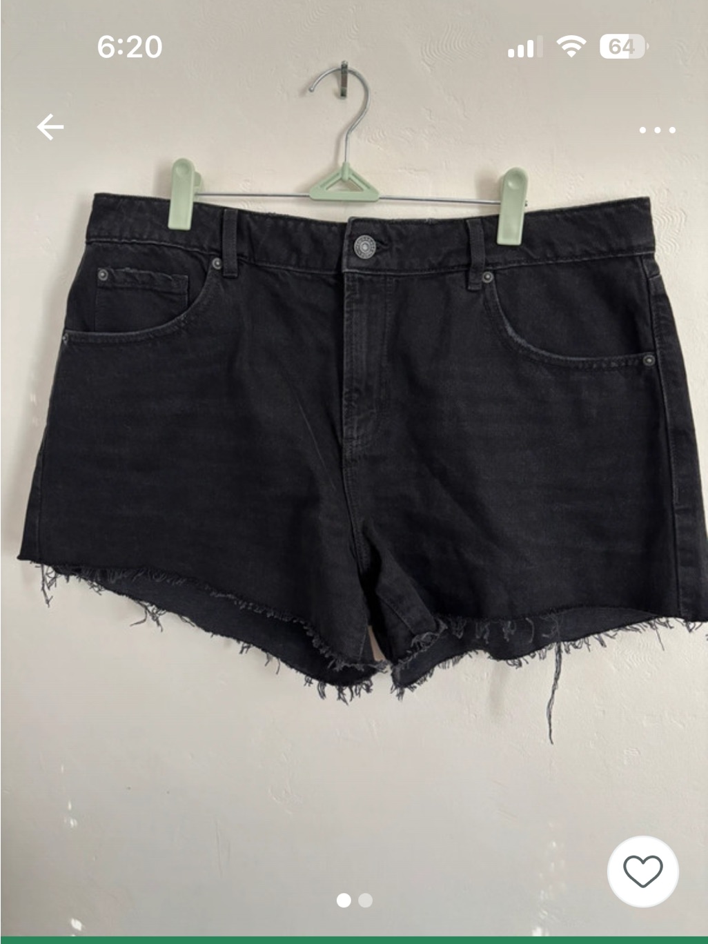 Garage Black Frayed Hem Denim Shorts